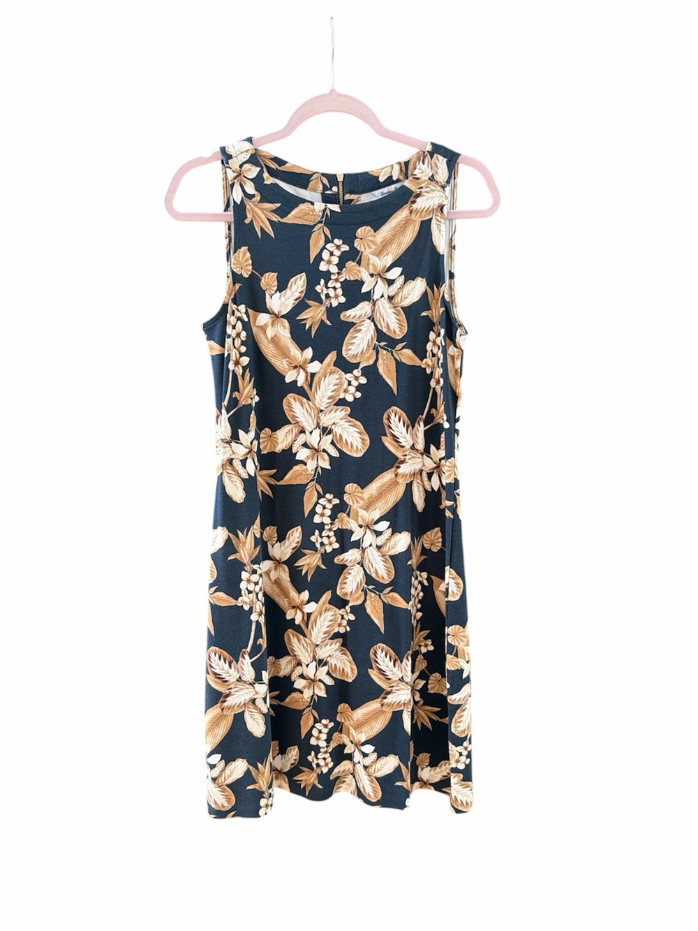 Tommy Bahama Sleeveless Navy & Gold Floral Dress